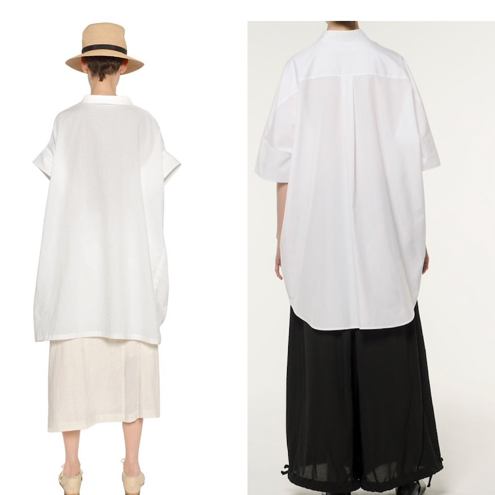 Yohji Yamamoto Oversized White Short-Sleeve Button-Down - Picture 3 of 11